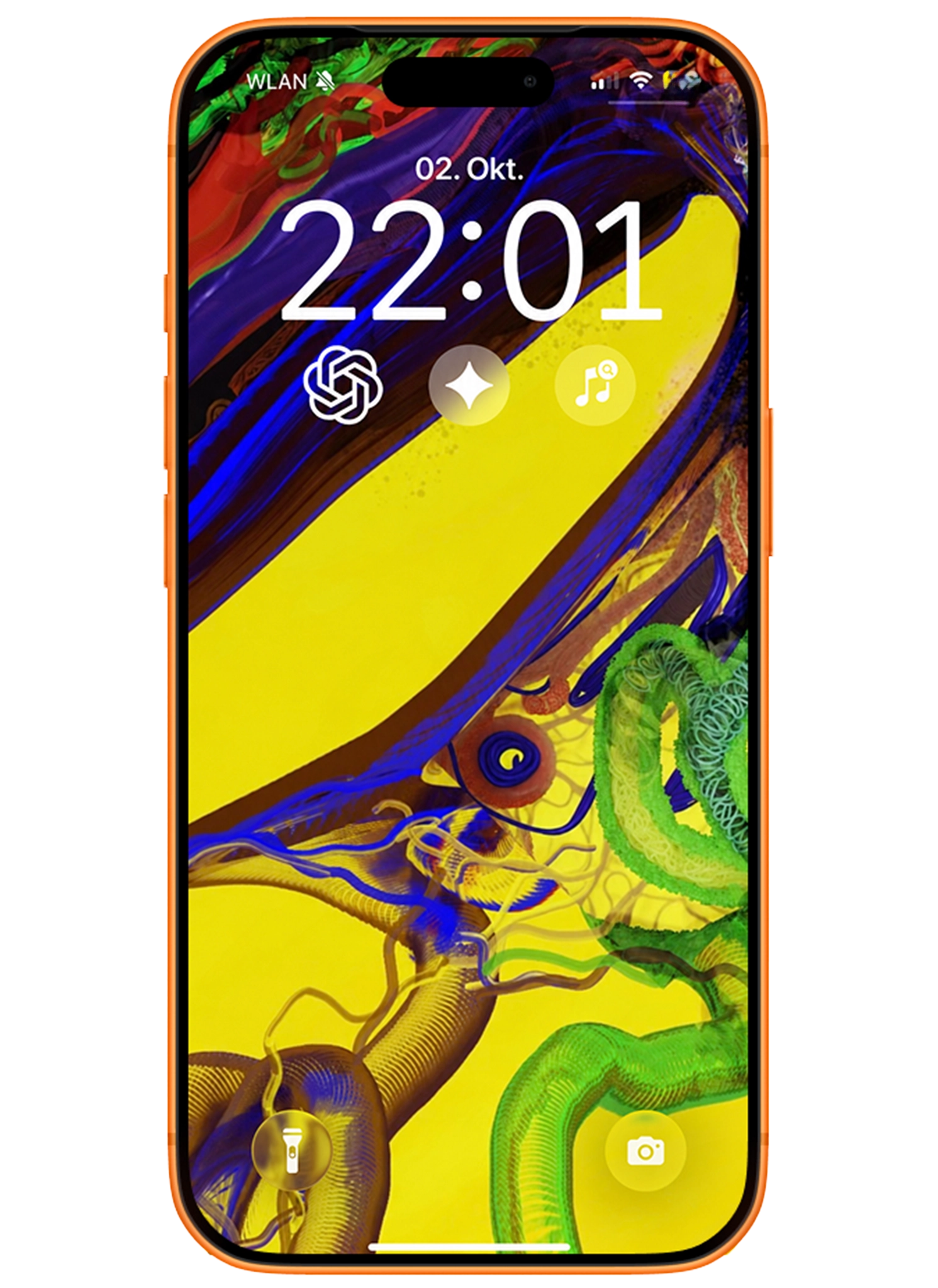 MS Painter artwork presented as an iPhone wallpaper