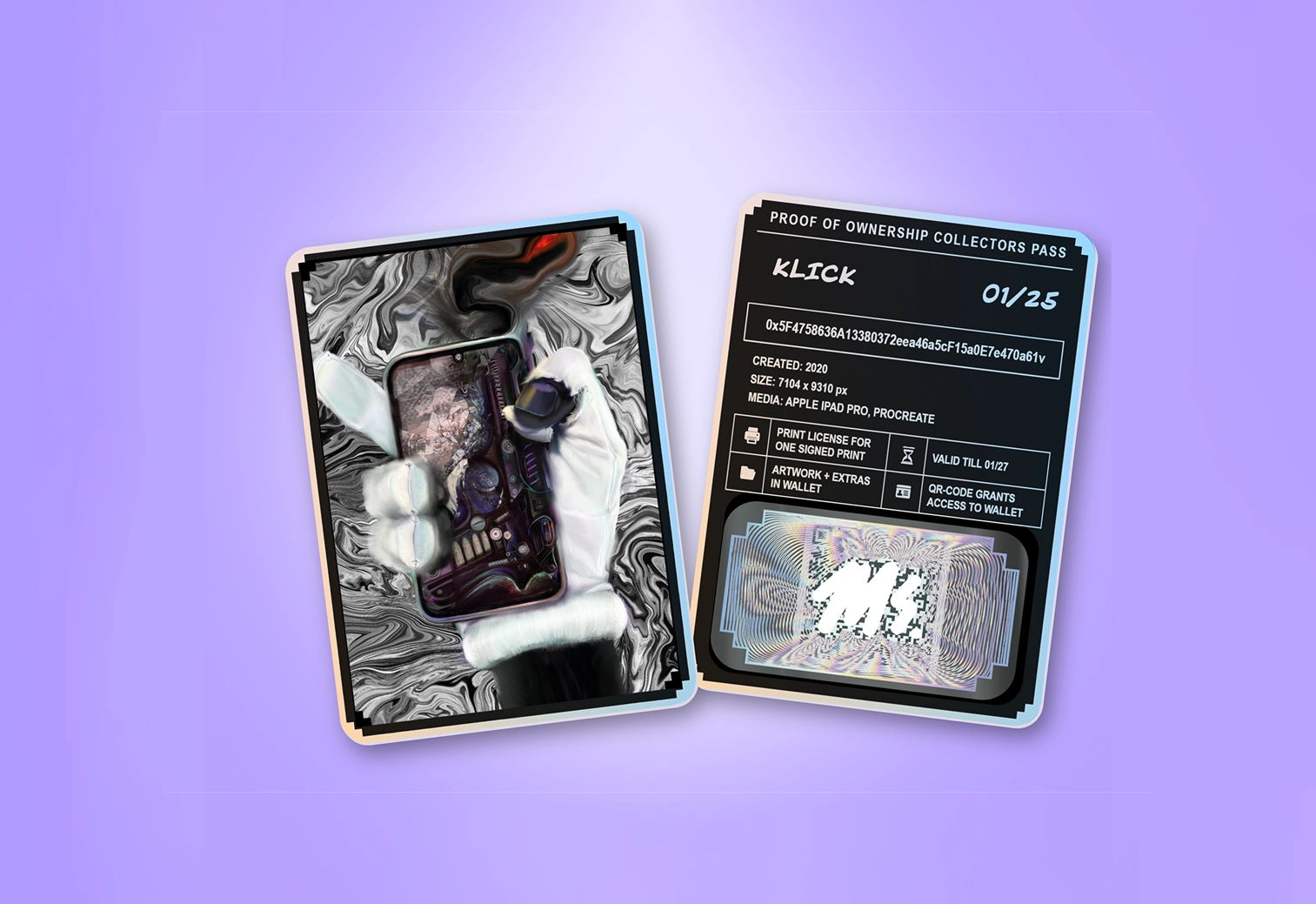 Premium MS Painter collector card, front and back